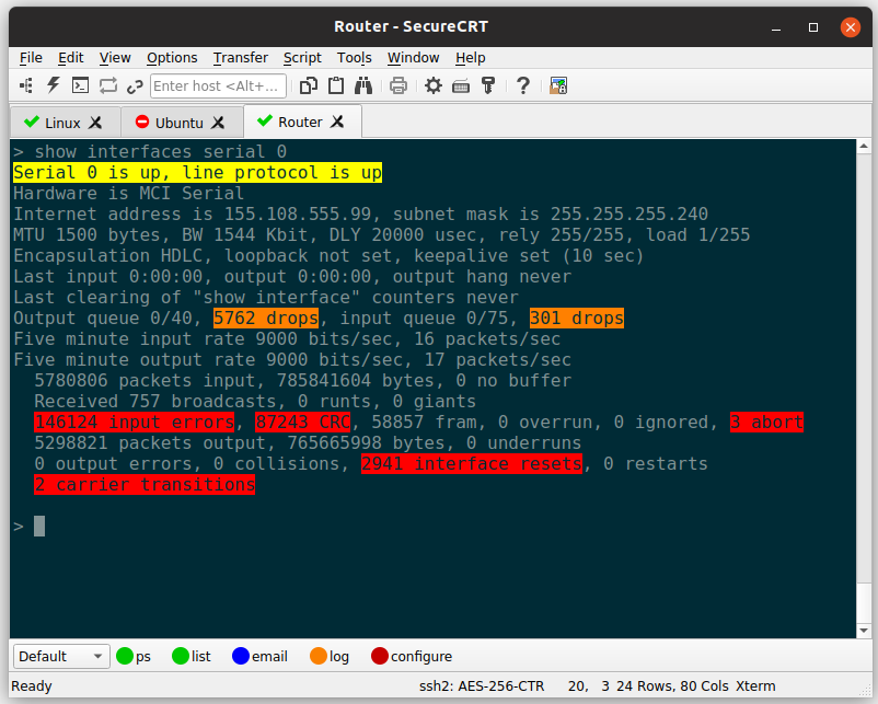 SecureCRT for Linux keyword highlighting