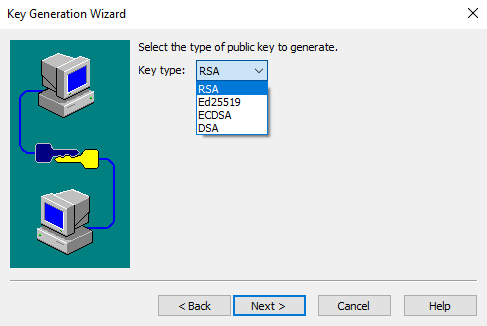 Key Generation Wizard Key Type Selection